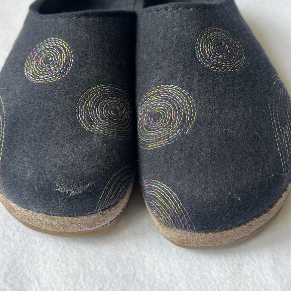Haflinger Women’s Spirit Blue Wool Slippers - EU37 - US6 - Picture 6 of 9